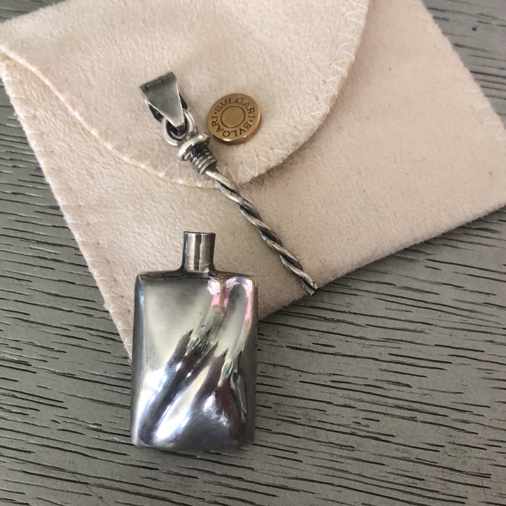 925 Silver Mexico Rectangular Perfume Bottle Bead… - image 4